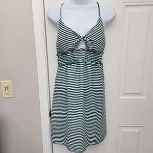 NWT Isabella Rose Green White Striped Cutout Cabana Mini Dress Beach Size Large